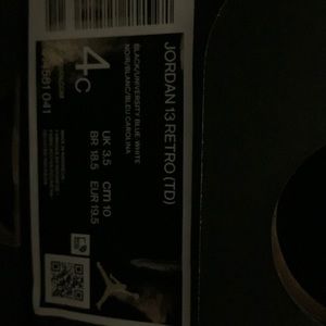 Jordan Retro 13 (TD) black and university blue worn twice